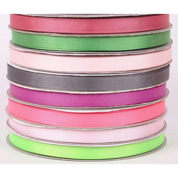 China Custom Solid Color 100% Polyester Tape Grosgrain Ribbon For Packing Decoration Featured Image
