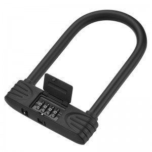 Wholesale 4 Digit Cable Lock Factory –  16mm Thick Steel Heavy Duty U-Type Combination Lock With Cover WS-BL07 – WS Locks