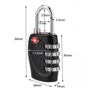 Protect Partners Secure 4 Digits Combination TSA Luggage Padlock WS-TSA05
