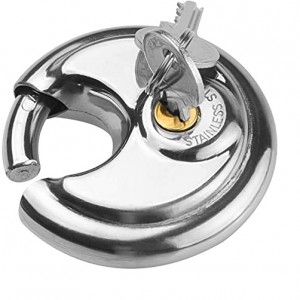 90MM Stainless Steel Discus Keyed Padlock with 2 Keys for Indoor Outdoor Security 90MM WS-DP90