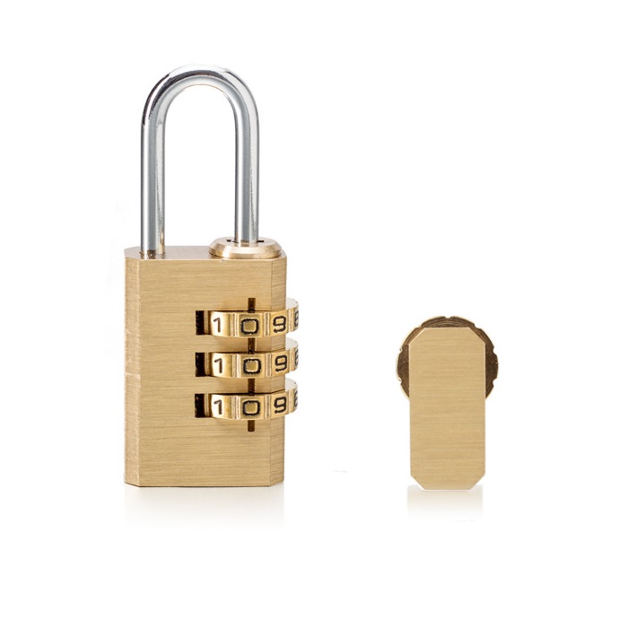 20mm Solid Brass 3-Dial Resettable Padlock Hardened Steel Shackle WS-2030 Featured Image