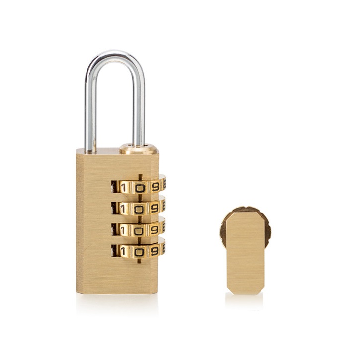 21mm Solid Brass Mini 4 Digits Resettable Combination Luggage Padlock WS-2136 Featured Image