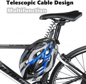 Safety 4 Digital Combination Steel Cable Bicycle Helmet Retractable Lock WS-BL03
