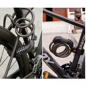 Cable 4 Feet Coiled Secure Combination Bike Cable Lock with Mounting Bracket WS-BL05
