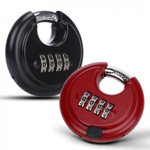 Color Coated Red 5 Pin Combination Disk padlock for Storage Container WS-DP06
