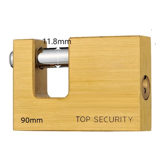90mm Gold Shutter Brass Body Trailer Padlock Solid Brass WS-RS90 Featured Image