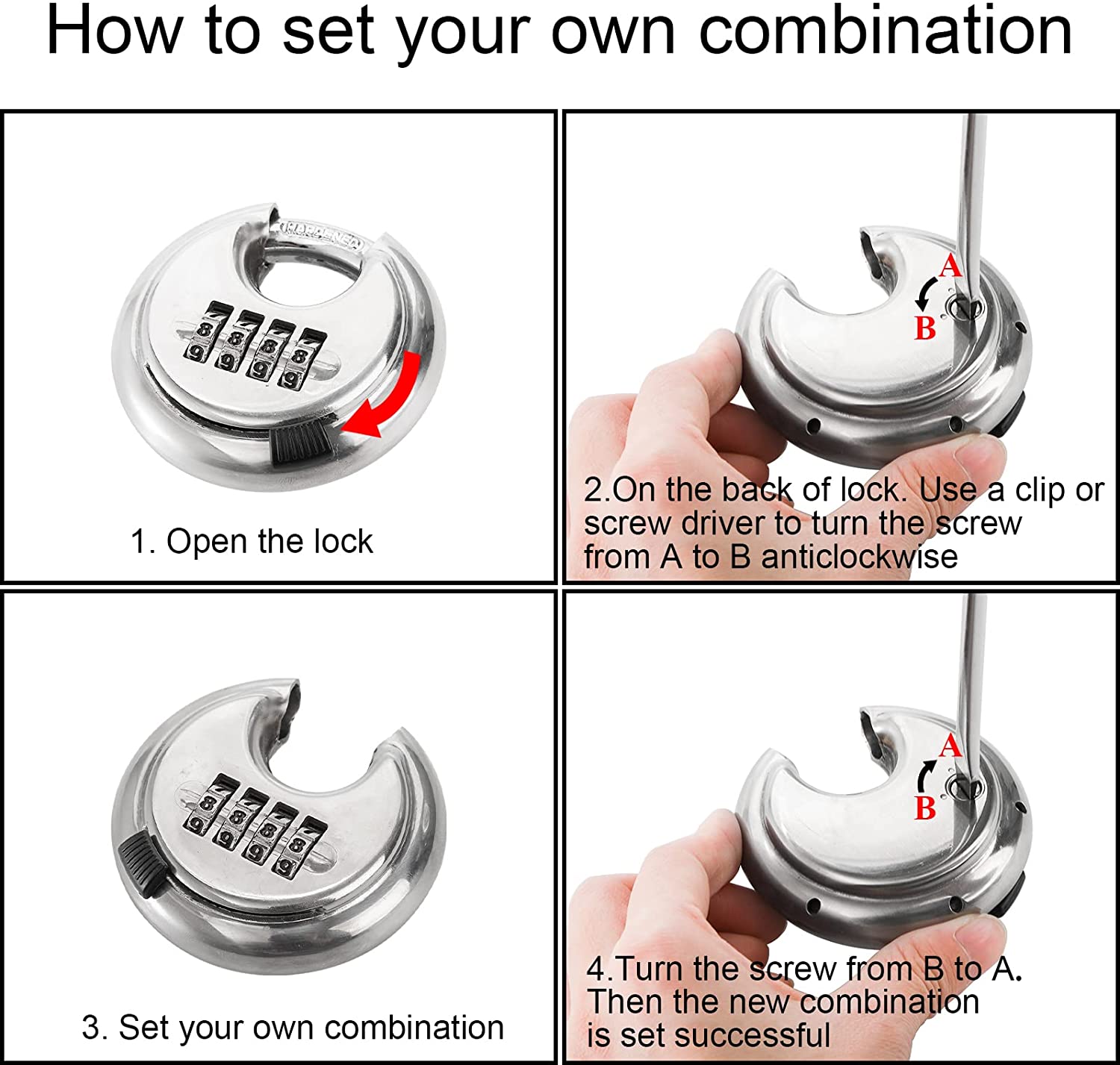How to reset your disc lock combination?