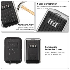 Wall Mounted Key Safe Box 4 Digits Combination Waterproof Cover For Outdoor Use WS-LB16