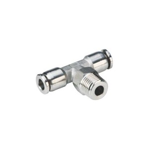 BKC-PB Series Male Branch Thread Tee Type Stainless steel hose connector Push To Connect Pneumatic Air Fitting
