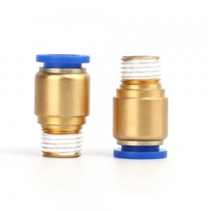 SPOC Series pneumatic one touch push to connect brass quick fitting air hose tube connector round male straight fitting