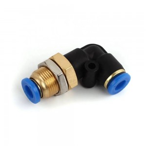 SPLM Series one touch air hose tube connector push to connect brass and plastic pneumatic bulkhead union elbow fitting