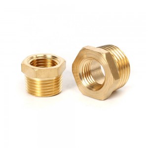 BB Series pneumatic hexagon male to female threaded reducing straight connector adapter brass bushing pipe fitting