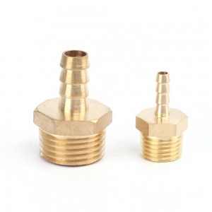 BG Series pneumatic brass male thread reducing straight adapter connector air hose barbed tail pipe fitting