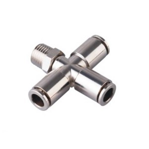 JPXC series wholesale metal pneumatic male threaded brass cross fitting