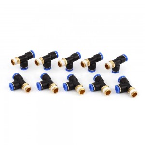 SPD Series pneumatic one touch T type 3 way joint male run tee plastic quick fitting air hose tube connector