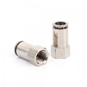 JPCF Series one touch female thread straight air hose tube connector nickel plated whole brass pneumatic quick fitting