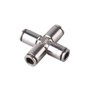 JPXL Series brass push-in fitting pneumatic 4 way union cross type pipe fitting