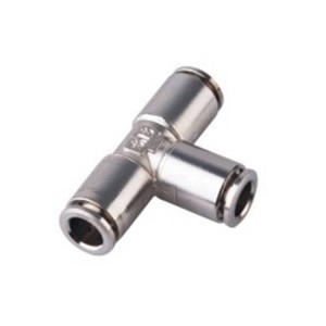 JPEN tee joint reducer pipe tube fitting, metal pneumatic push in fitting, T type brass pneumatic fitting