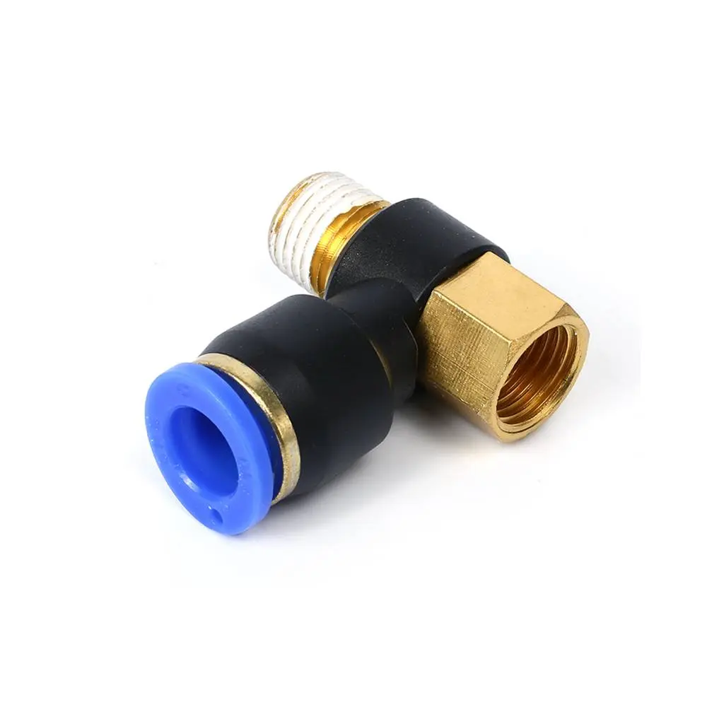SPHF Series pneumatic one touch plastic swing elbow air hose tube connector Hexagon universal female thread elbow fitting
