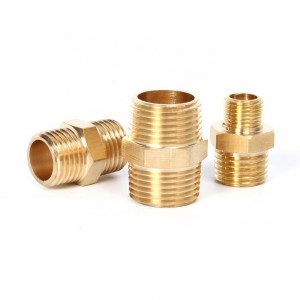 BW Series pneumatic double male thread straight extension connector adapter brass pipe fitting
