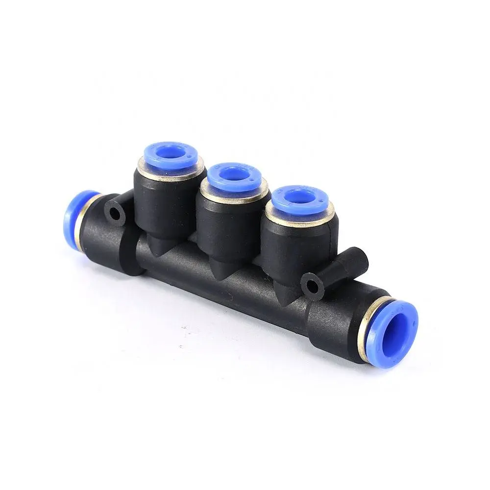 SPWG Series reducer triple branch union plastic air fitting pneumatic 5 way reducing connector for pu hose tube