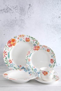 Free sample for Dessert Salad Plate Set - 20-piece decal in glaze porcelain set – WELLWARES