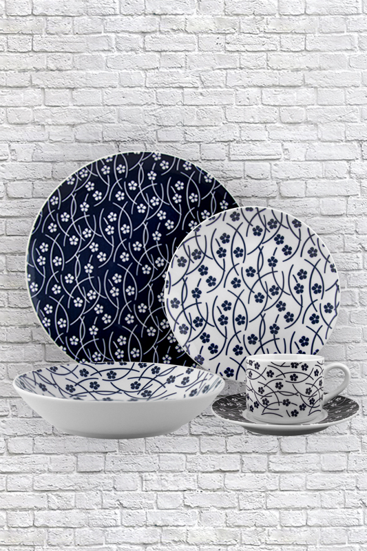 Japanese style flower pattern ceramic set Featured Image