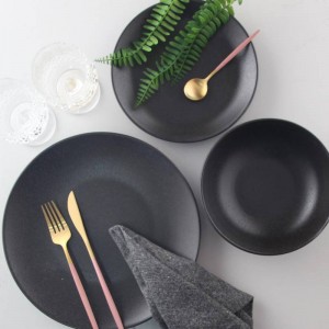 Black Collection – Coupe Dinnerware Set, Service for 4 (12pcs)
