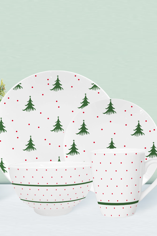 Christmas tree symbol dinnerware set 16 pc
