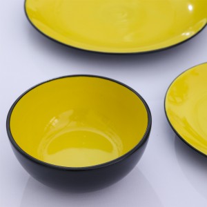 Two-Tone color glazed stoneware tableware set