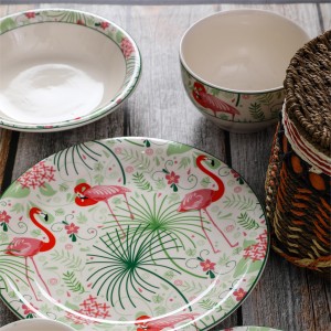 Flamingo pattern ceramic tableware set