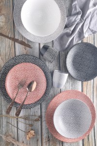 Sakura style pad printing ceramic tableware