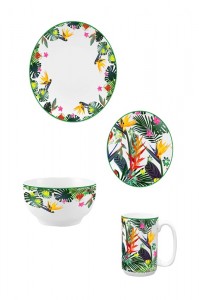 Jungle collection- 16pcs porcelain dinnerware set
