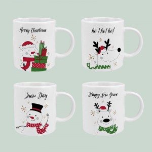 WWS simple Christmas mug set of 4