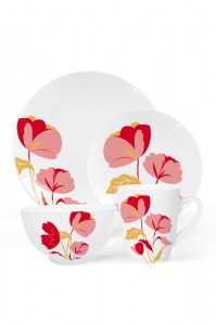The Red Floral – 16 piece dinnerware set