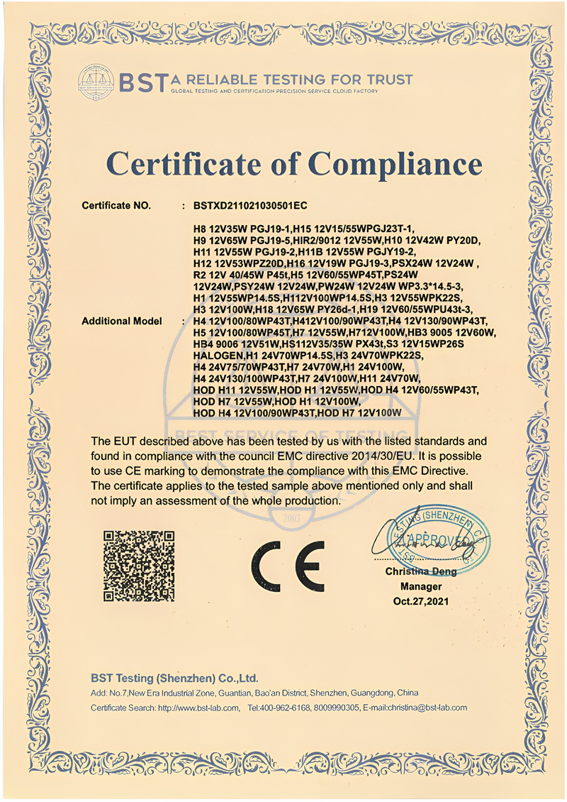 3.AUTO LAMPS (EMC) certification