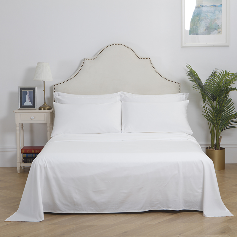 Wholesale White Hotel Fitted Bedding sheets 100 Cotton Fitted Sheet Twin Size (1)