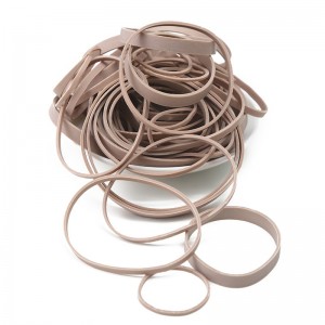 High quality environmental beige elastic rubber band for office