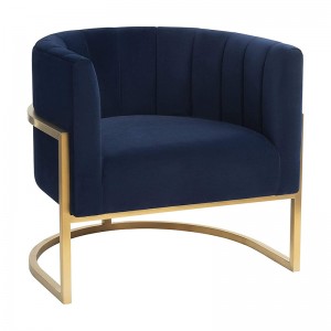 Living Room Chairs Modern Textured Velvet Upholstered Accent Chair with Brushed Gold Leg