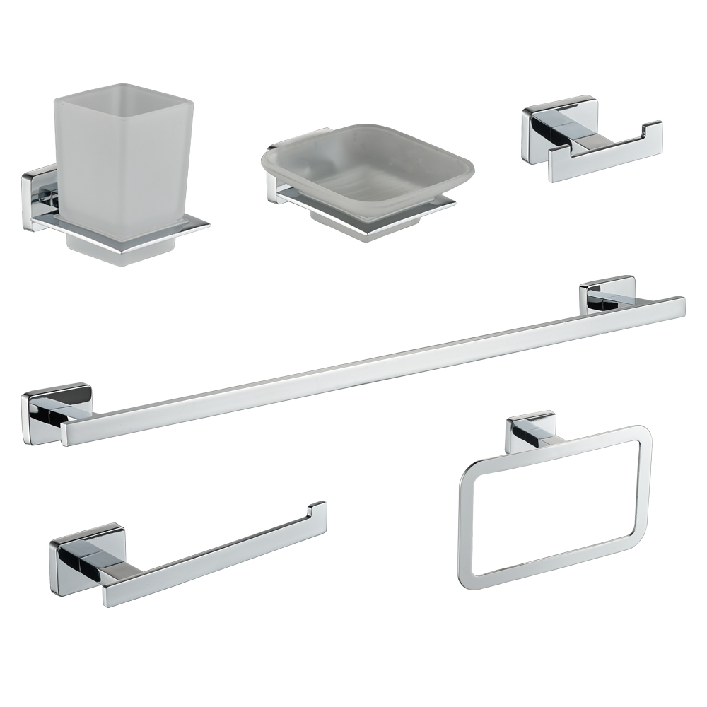 OEM Manufacturer Brass Bathroom Accessories - Modern economic bathroom hardware zinc wall mount bathroom accessories 6sets 17700 – Bodi