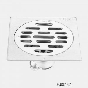 Factory Price Popular Square Polished Silver 4-inches Floor Trap 304 Stainless Steel Shower Strainer Bathroom Floor trap Drain