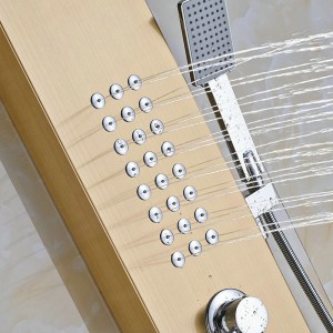 Body Massage 3-Jetted Shower Panel System with Heavy Rain Shower Rainfall Waterfall Tower System with Handheld Shower