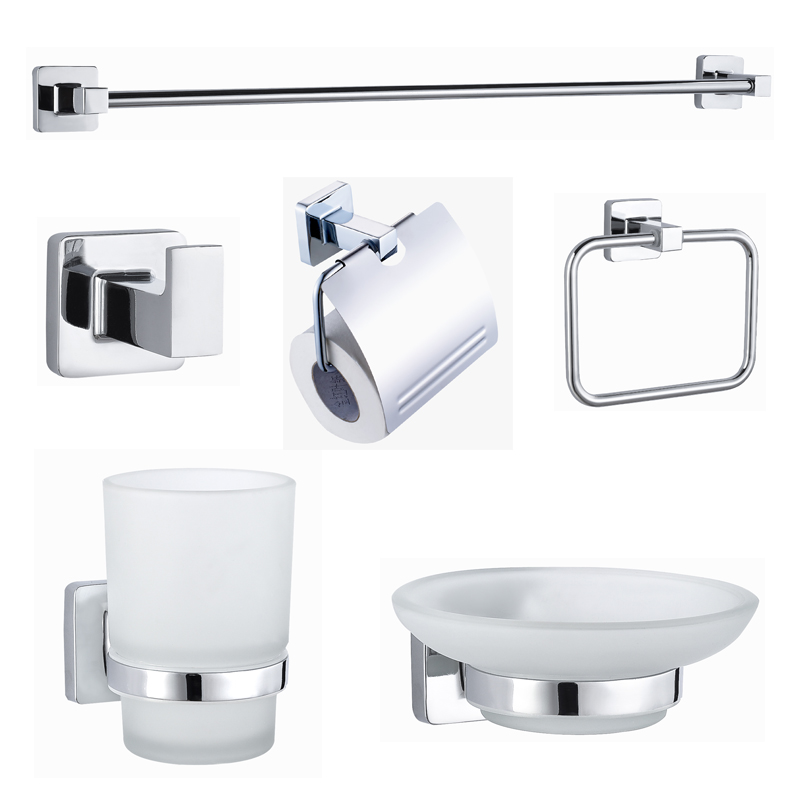 factory Outlets for Single Bathroom Towel Bar - Creative Bathroom set Zinc Bathroom Accessory 6 pieces set for Hotel 11700 – Bodi