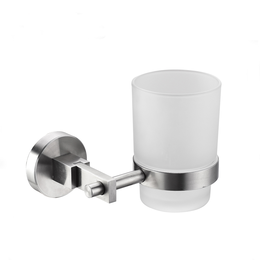 Stainless Steel wall mounted single bathroom toothbrush holder cup Tumbler Holder 6801