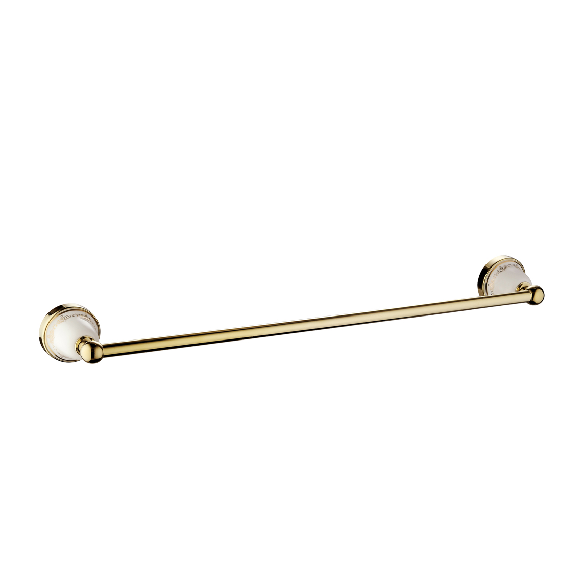 China Manufacturer for Brass Single Towel Bar - gold plated decorative patterns ceramic metal  Wall Mounted Towel bar for Bathroom 1811 – Bodi