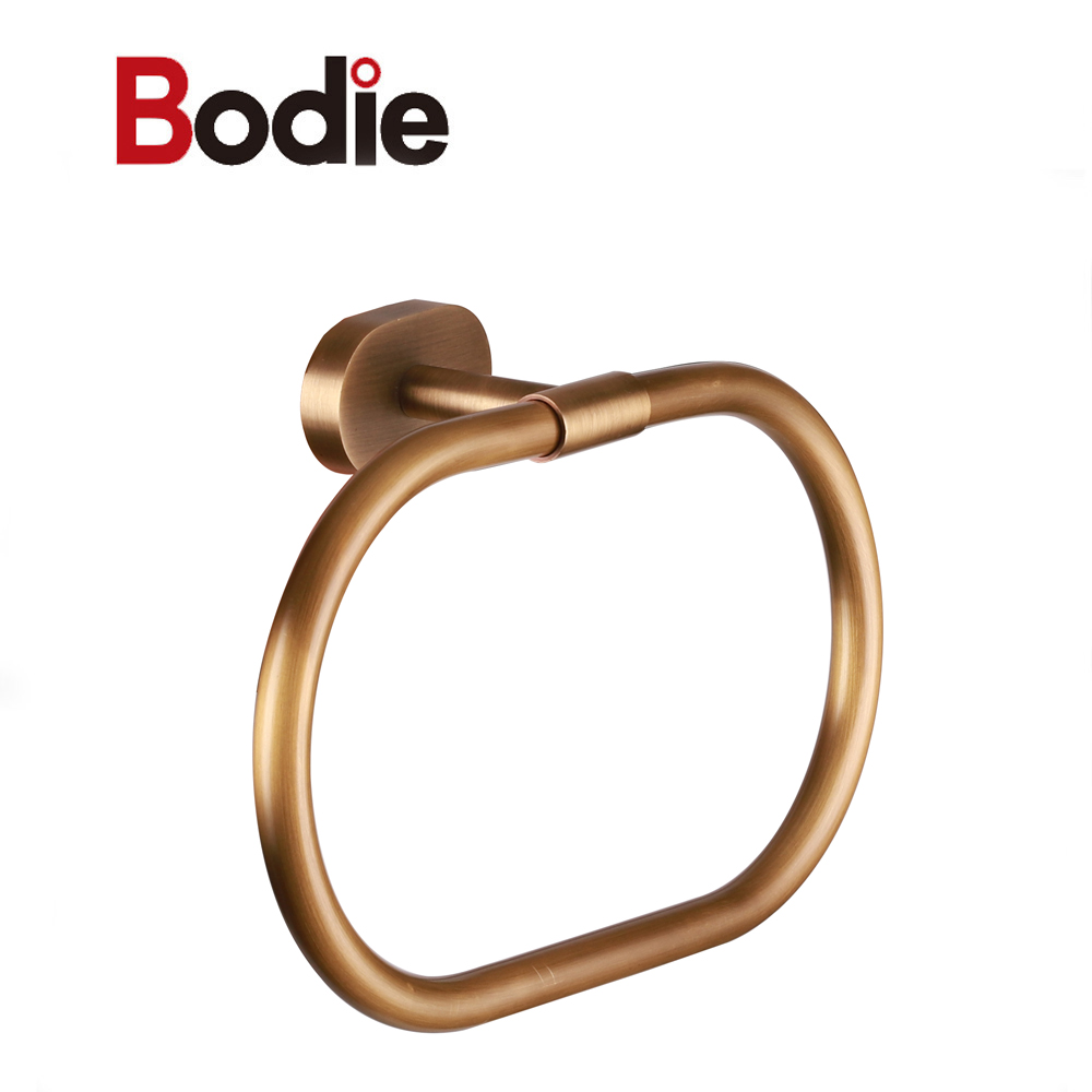 Wholesale China Bathroom Fitting Matt Wall-Mounted Black Brass Towel Ring (NC6587)