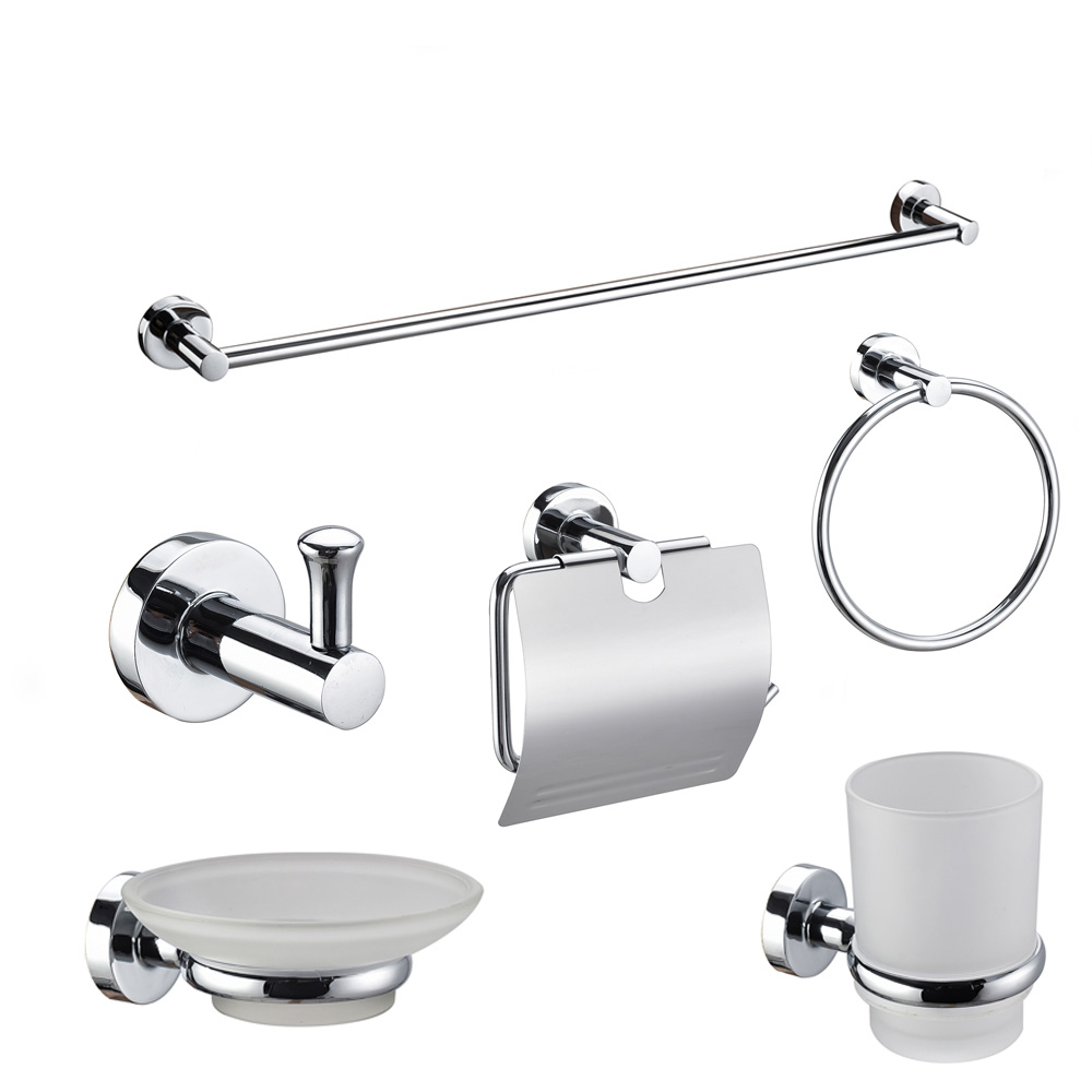 OEM Customized Home Accessories For Bathrooms - New Hotel&Home Design Zinc Toilet bathroom accessories shower bathroom accessories 6 pieces set 12100 – Bodi