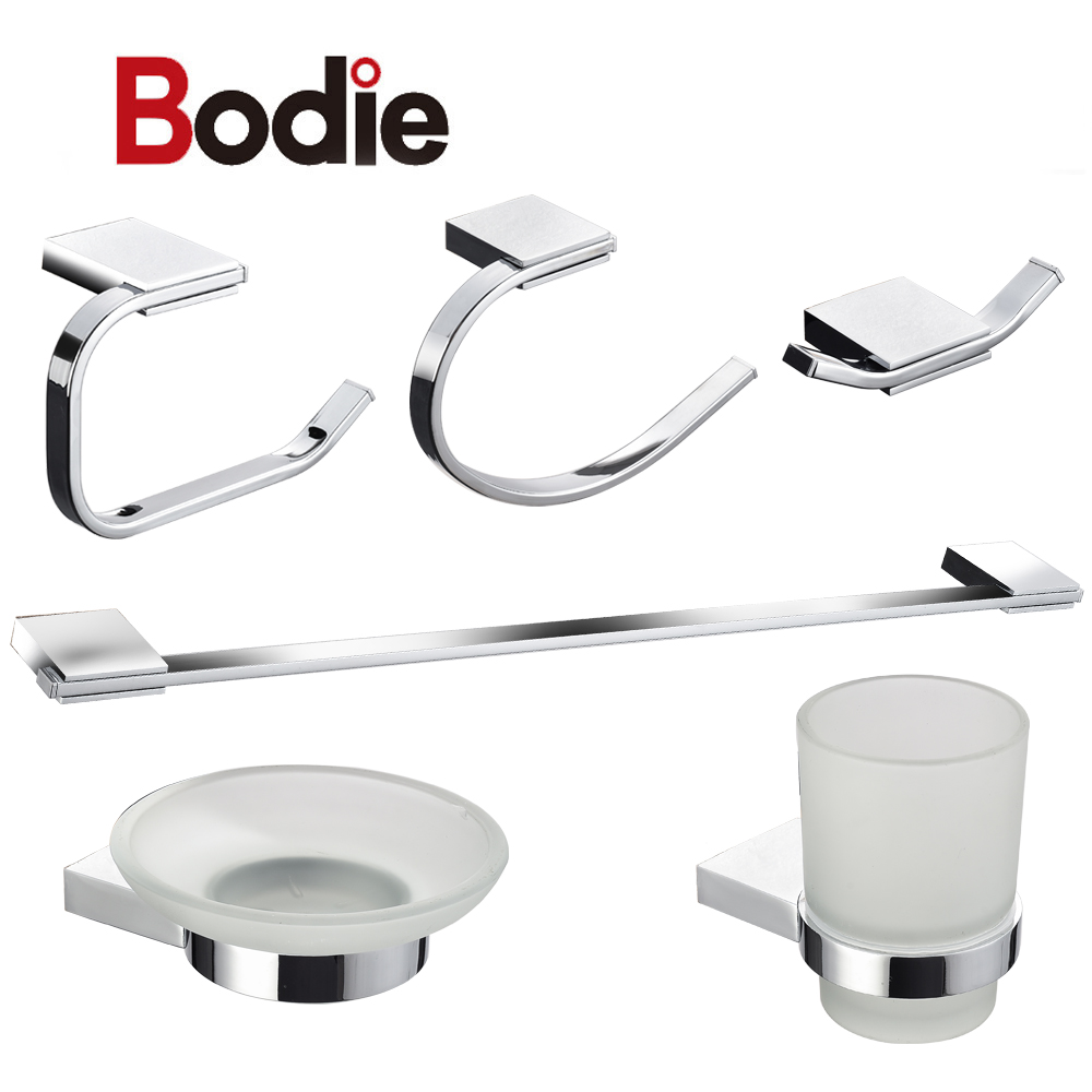 PriceList for Bathroom Accessories - Zinc alloy chrome bathroom hareware set mordern design bathroom accessories set 6pcs for bathroom 15900 – Bodi
