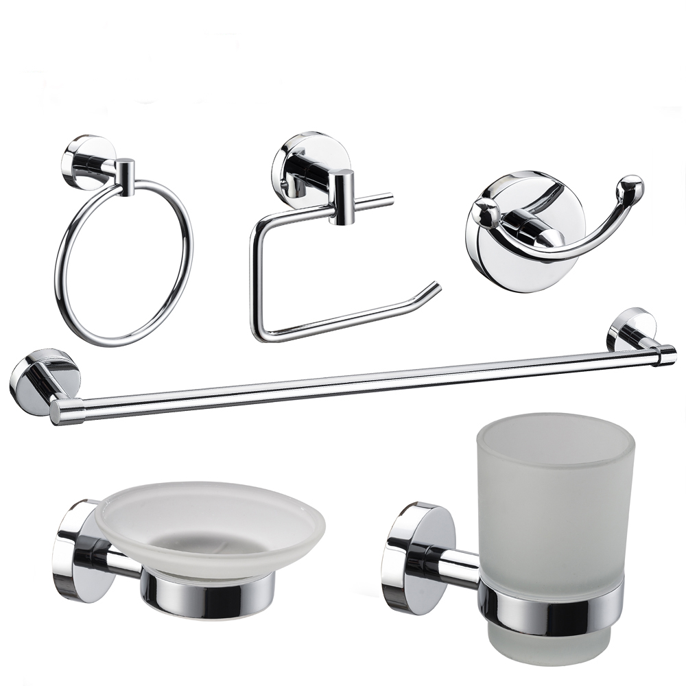Good quality Bathroom Accessories Brass Set - hotel bathroom accessories 6 sets zinc chrome round bathroom set accessories 21600 – Bodi
