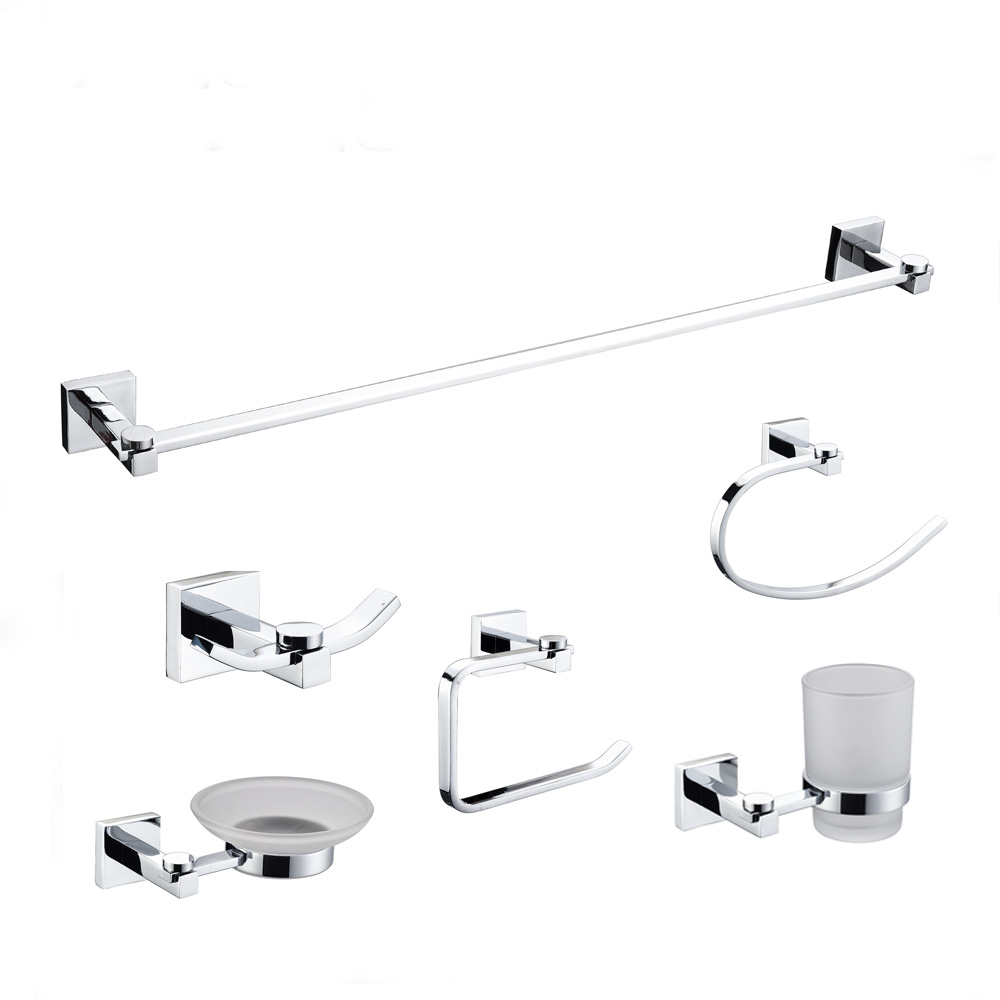 OEM Manufacturer Brass Bathroom Accessories - Bath Hardware Accessories Metal Bathroom Set 6 Pieces 8400 – Bodi
